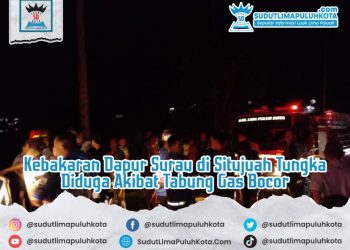Kebakaran Dapur Surau di Situjuah Tungka Diduga Akibat Tabung Gas Bocor