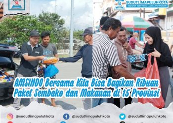 AMSINDO Bersama Kitabisa Bagikan Ribuan Paket Sembako dan Makanan di 15 Provinsi