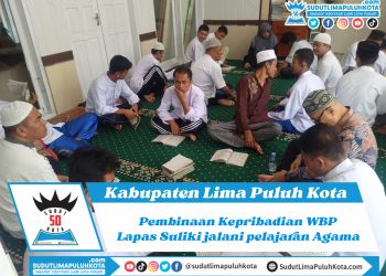 Pembinaan Kepribadian WBP Lapas Suliki jalani pelajaran Agama