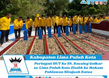 Peringati HUT Ke 59, Bacaleg Golkar se-Lima Puluh Kota Ziarah ke Makam Pahlawan Situjuah Batua