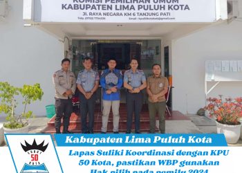 Lapas Suliki Koordinasi dengan KPU 50 Kota, pastikan WBP gunakan Hak Pilih pada Pemilu 2024