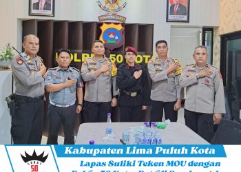 Lapas Suliki Teken MOU dengan Polres 50 Kota, Patroli Sambang dan Anjing Pelacak Siap diterjunkan