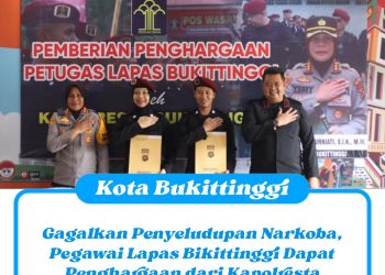 Gagalkan Penyeludupan Narkoba, Pegawai Lapas Bukittinggi Dapat Penghargaan dari Kapolresta