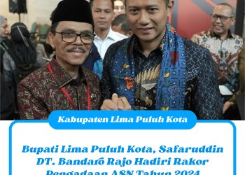 Bupati Lima Puluh Kota, Safaruddin DT. Bandaro Rajo Hadiri Rakor Pengadaan ASN Tahun 2024