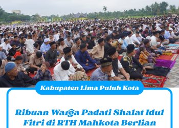 Ribuan Warga Padati Shalat Idul Fitri di RTH Mahkota Berlian