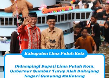 Didampingi Bupati Lima Puluh Kota, Gubernur Sumbar Tutup Alek Bakajang Nagari Gunuang Malintang