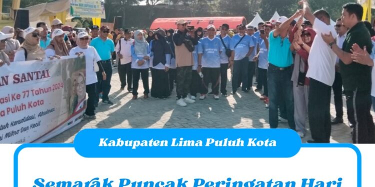 Semarak Puncak Peringatan Hari Koperasi ke-77, Sekda Herman Lepas Peserta Gerak Jalan Santai