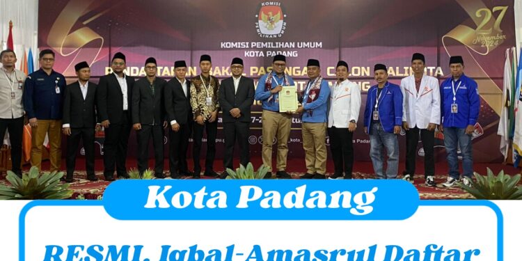 RESMI, Iqbal-Amasrul Daftar ke KPU untuk Maju Pilkada Kota Padang