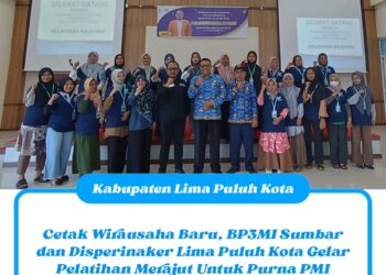 Cetak Wirausaha Baru, BP3MI Sumbar dan Disperinaker Lima Puluh Kota Gelar Pelatihan Merajut Untuk Purna PMI