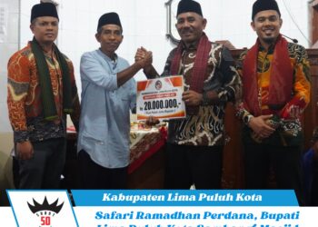 Safari Ramadhan Perdana, Bupati Lima Puluh Kota Sambangi Masjid Baiturrahmah Sariak Laweh