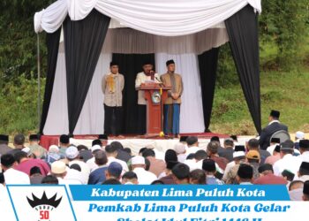 Pemkab Lima Puluh Kota Gelar Sholat Idul Fitri 1446 H di RTH Mahkota Berlian