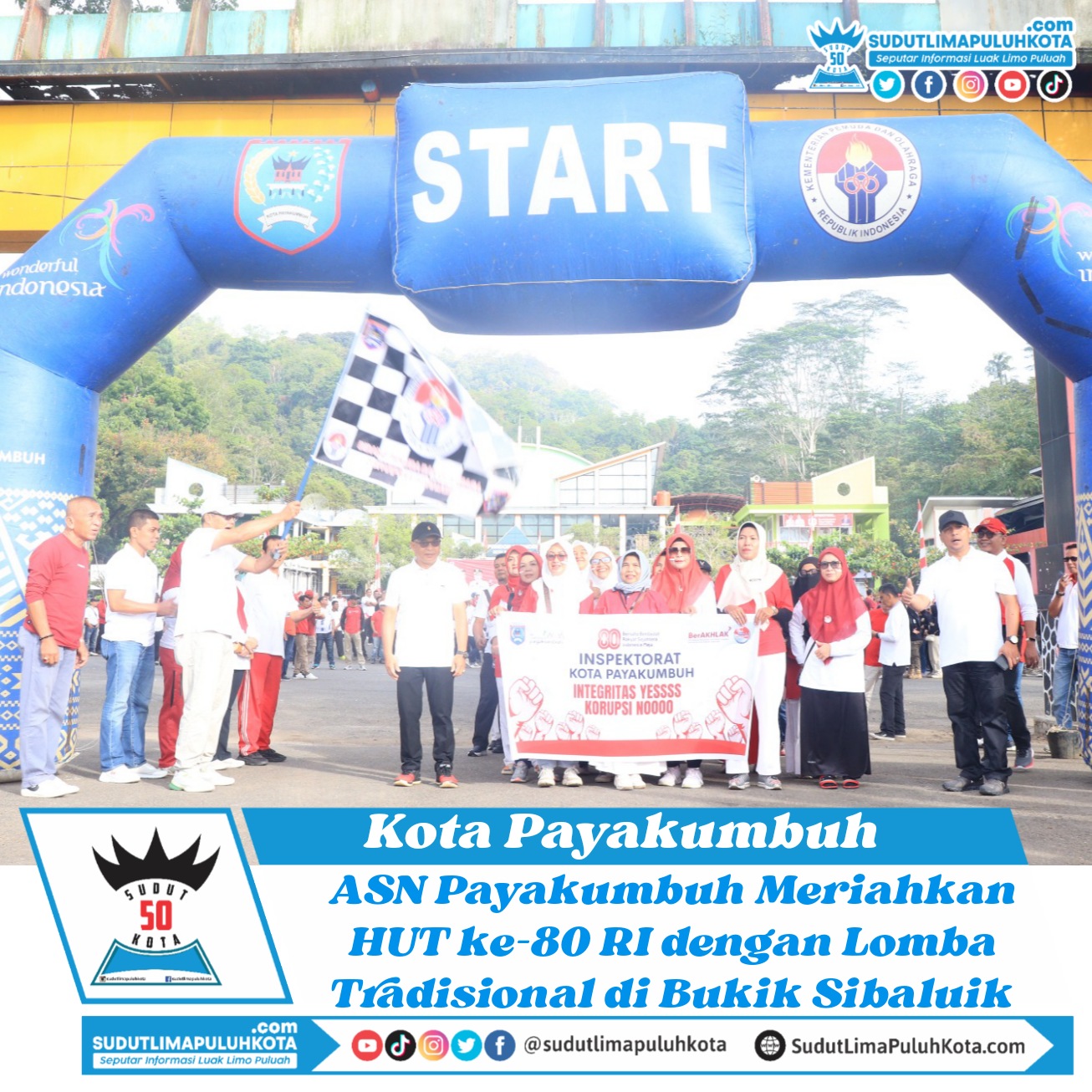 ASN Payakumbuh Meriahkan HUT ke-80 RI dengan Lomba Tradisional di Bukik Sibaluik