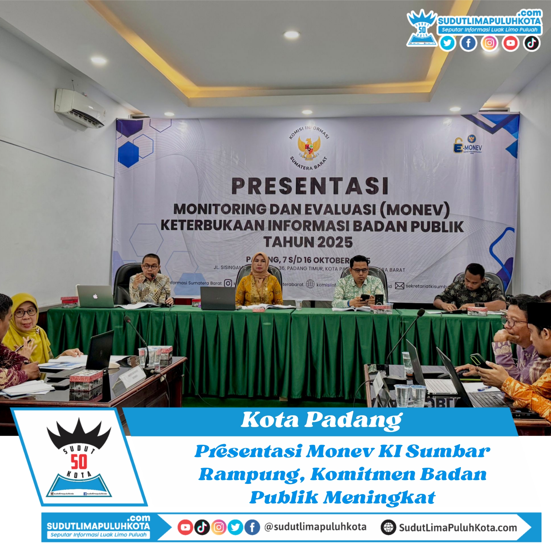 Presentasi Monev KI Sumbar Rampung, Komitmen Badan Publik Meningkat