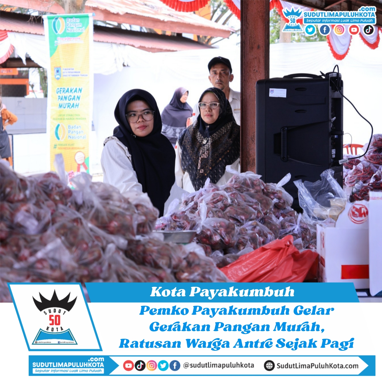 Pemko Payakumbuh Gelar Gerakan Pangan Murah, Ratusan Warga Antre Sejak Pagi