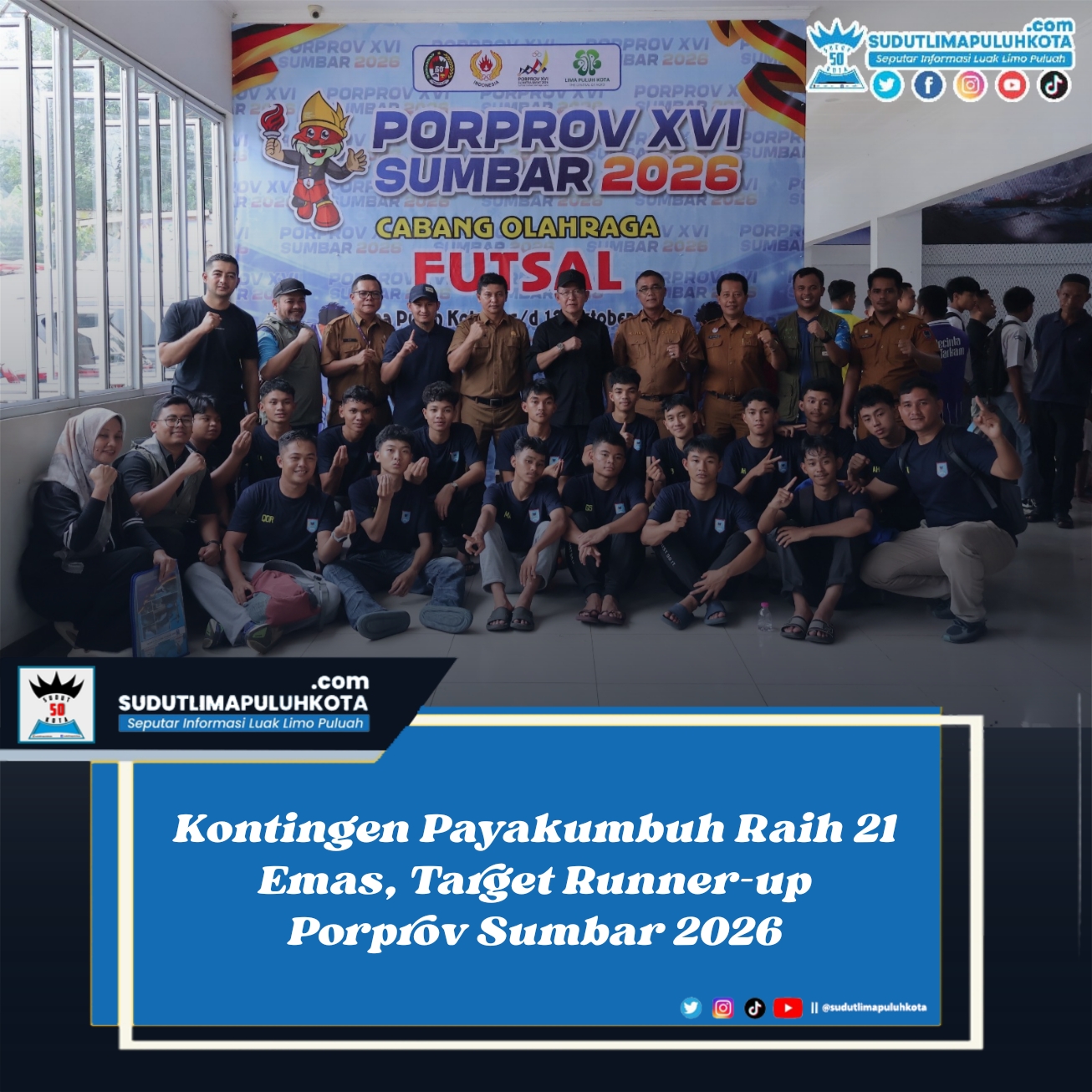 Kontingen Payakumbuh Raih 21 Emas, Target Runner-up Porprov Sumbar 2026