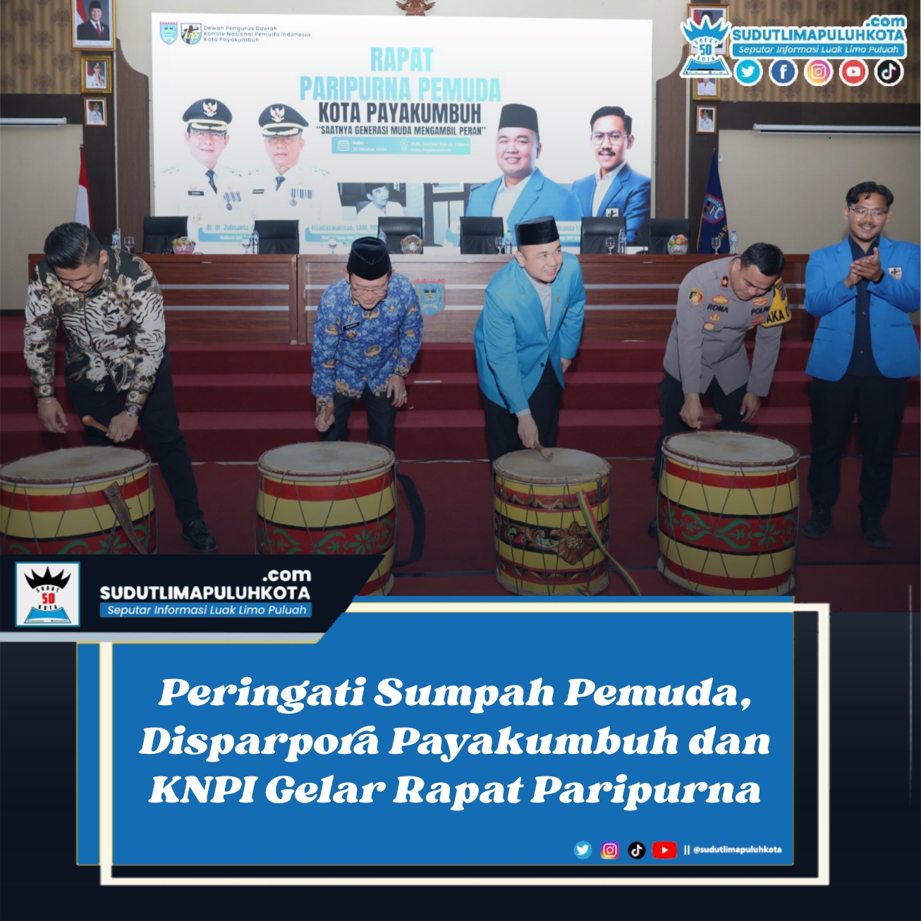 Peringati Sumpah Pemuda, Disparpora Payakumbuh dan KNPI Gelar Rapat Paripurna