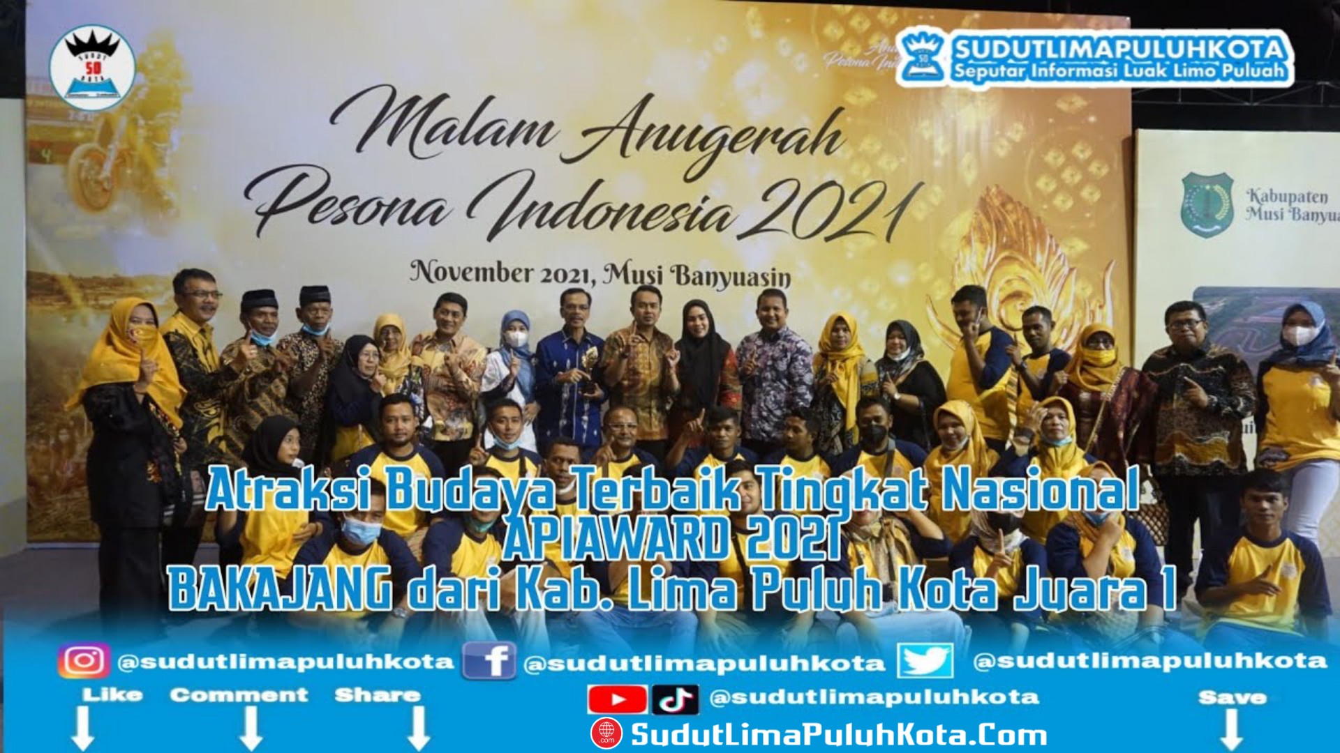 Atraksi Budaya Terbaik Tingkat Nasional Apiaward 2021 Bakajang Dari Kab. Lima Puluh Kota Peroleh Juara 1