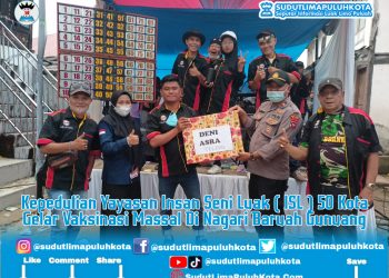 Sebagai bentuk kepedulian Yayasan Insan Seni Luak 50 Kota Gelar Gebyar Vaksinasi Massal di Nagari Baruah Gunuang