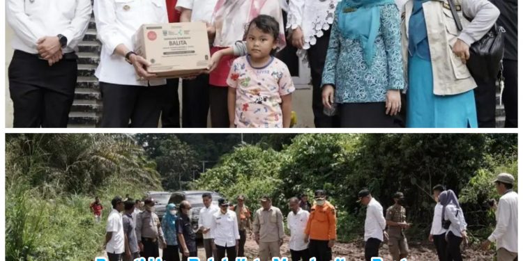 Bupati Lima Puluh Kota Memberikan Bantuan dan Meninjau Langsung dampak Banjir dan Longsor di Kecamatan Kapur IX