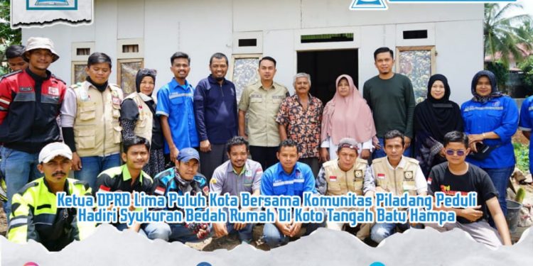 Ketua DPRD Lima Puluh Kota Bersama Komunitas Piladang Peduli, Hadiri Syukuran Bedah Rumah Di Koto Tangah Batu Hampa