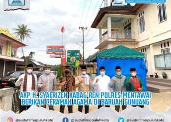 AKP H. SYAFRIZEN KABAG REN POLRES MENTAWAI BERIKAN CERAMAH AGAMA DI NAGARI BARUAH GUNUANG