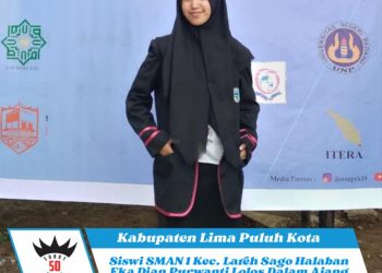 Siswi SMAN 1 Kec. Lareh Sago Halaban Eka Dian Purwanti Lolos Dalam Ajang Jambore Nasional Generasi Hijau 2023
