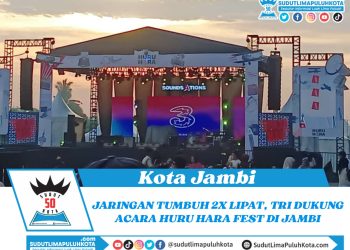 Jaringan Tumbuh 2 Kali Lipat, TRI Dukung Acara Huru Hara Fest Di Jambi