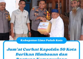 Jum’at Curhat Kapolres 50 Kota Berikan Himbauan dan Bantuan Kemanusiaan