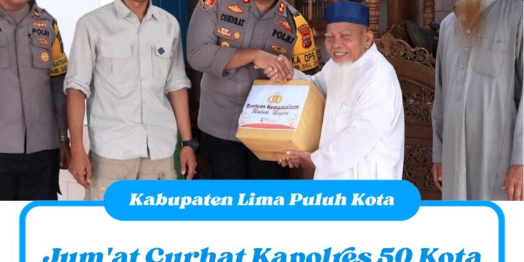 Jum’at Curhat Kapolres 50 Kota Berikan Himbauan dan Bantuan Kemanusiaan