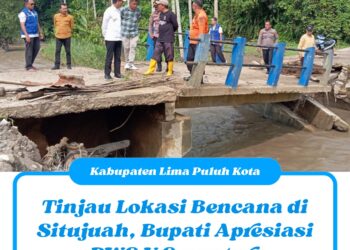Tinjau Lokasi Bencana di Situjuah, Bupati Safaruddin Apresiasi BWS V Sumatera