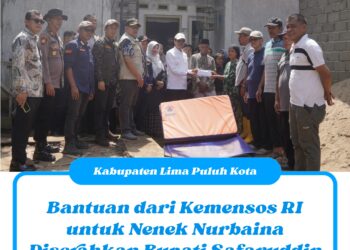 Bantuan dari Kemensos RI untuk Nenek Nurbaina Diserahkan Bupati Safaruddin