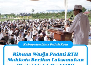 Ribuan Warga Padati RTH Mahkota Berlian Laksanakan Shalat Idul Adha 1445H