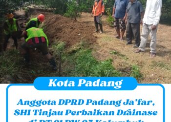 Anggota DPRD Padang Ja’far, SHI Tinjau Perbaikan Drainase di RT 01 RW 03 Kalumbuk