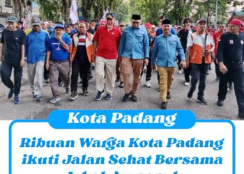 Ribuan Warga Kota Padang ikuti Jalan Sehat Bersama Iqbal-Amasrul