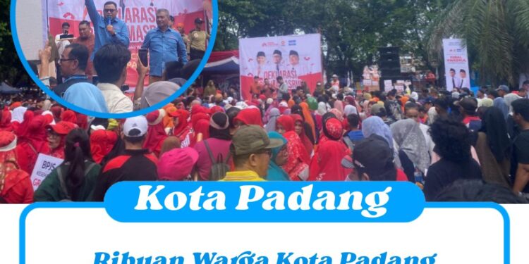 Ribuan Warga Kota Padang Menghadiri Deklarasi Iqbal-Amasrul di Gor H. Agus Salim