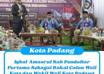 Iqbal-Amasrul Sah Pendaftar Pertama Sebagai Bakal Calon Wali Kota dan Wakil Wali Kota Padang