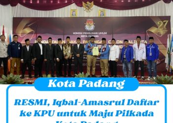 RESMI, Iqbal-Amasrul Daftar ke KPU untuk Maju Pilkada Kota Padang