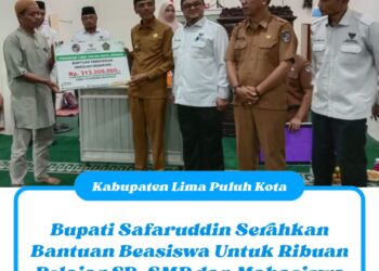 Bupati Safaruddin Serahkan Bantuan Beasiswa Untuk Ribuan Pelajar SD, SMP dan Mahasiswa