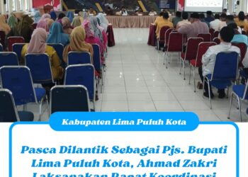 Pasca Dilantik Sebagai Pjs. Bupati Lima Puluh Kota, Ahmad Zakri Laksanakan Rakor