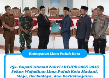 Pjs. Bupati Ahmad Zakri : RPJPD 2025-2045 Fokus Wujudkan Lima Puluh Kota Madani, Maju, Berbudaya, dan Berkelanjutan