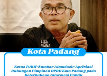 Ketua PJKIP Sumbar Almudazir Apresiasi Dukungan Pimpinan DPRD Kota Padang pada Keterbukaan Informasi Publik