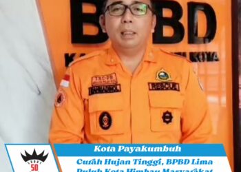 Curah Hujan Tinggi, BPBD Lima Puluh Kota Himbau Masyarakat Waspada Banjir