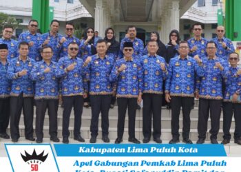 Apel Gabungan Pemkab Lima Puluh Kota, Bupati Safaruddin Pamit dan Serahkan Estafet Kepemimpinan