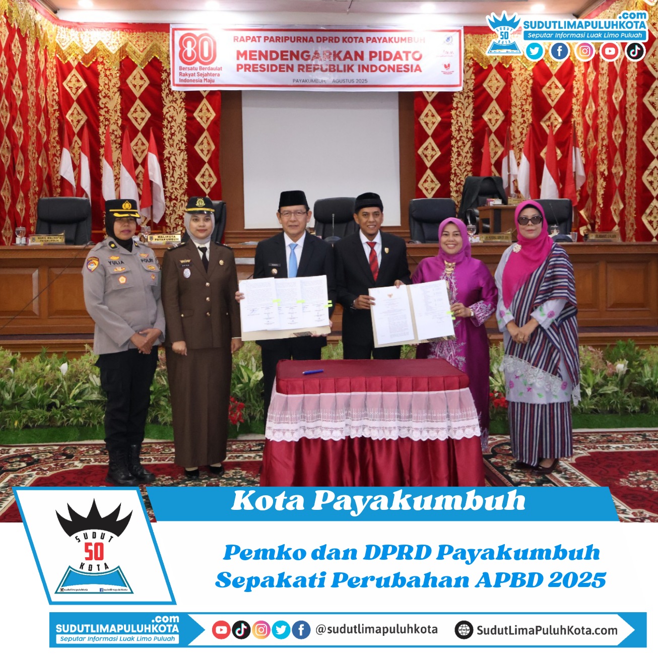 Pemko dan DPRD Payakumbuh Sepakati Perubahan APBD 2025