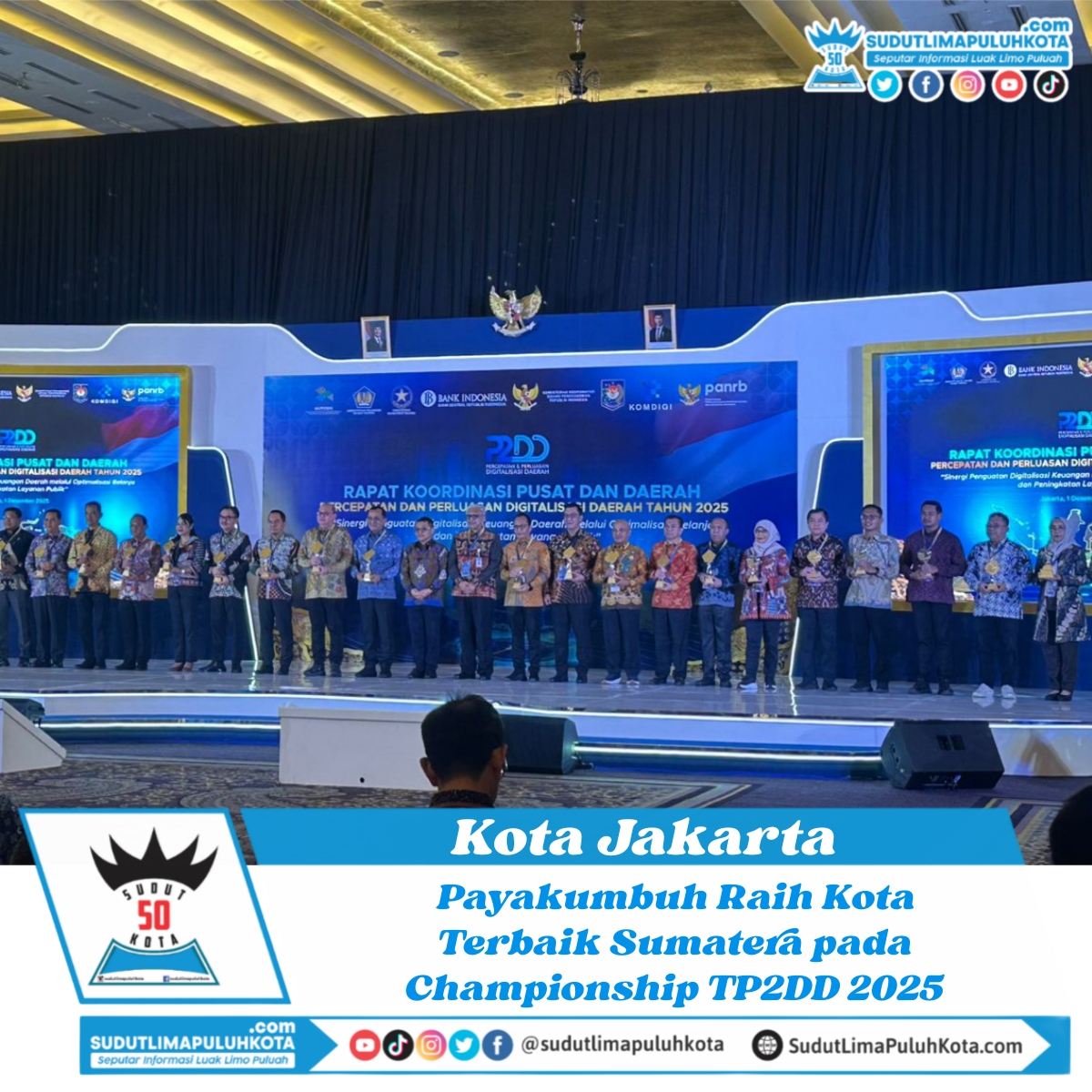 Payakumbuh Raih Kota Terbaik Sumatera pada Championship TP2DD 2025