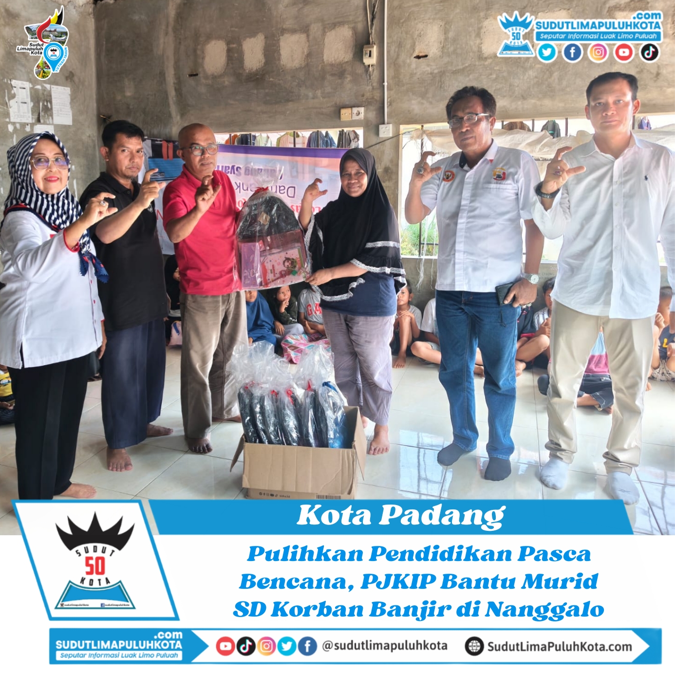 Pulihkan Pendidikan Pasca Bencana, PJKIP Bantu Murid SD Korban Banjir di Padang
