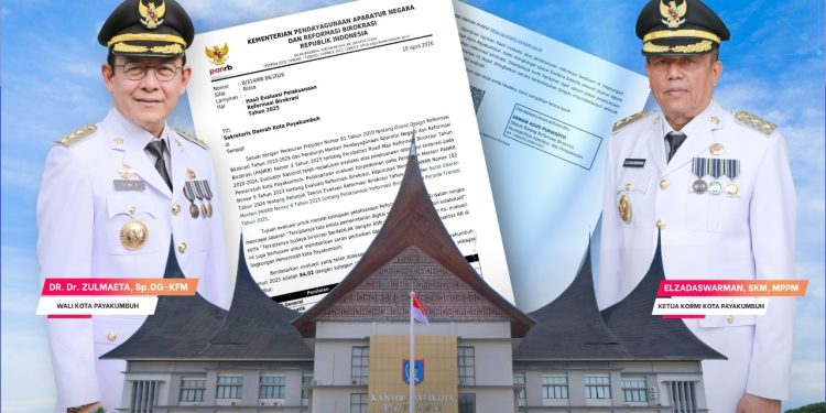 Indeks Reformasi Birokrasi Payakumbuh Naik Jadi 84,02, Raih Predikat A- dari KemenPAN-RB