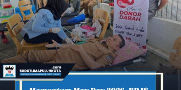 Momentum May Day 2026, BPJS Ketenagakerjaan dan PMI Lima Puluh Kota Gelar Donor Darah