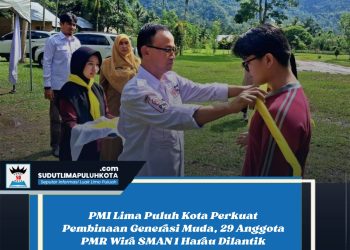 PMI Lima Puluh Kota Perkuat Pembinaan Generasi Muda, 29 Anggota PMR Wira SMAN 1 Harau Dilantik