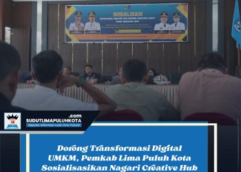 Dorong Transformasi Digital UMKM, Pemkab Lima Puluh Kota Sosialisasikan Nagari Creative Hub